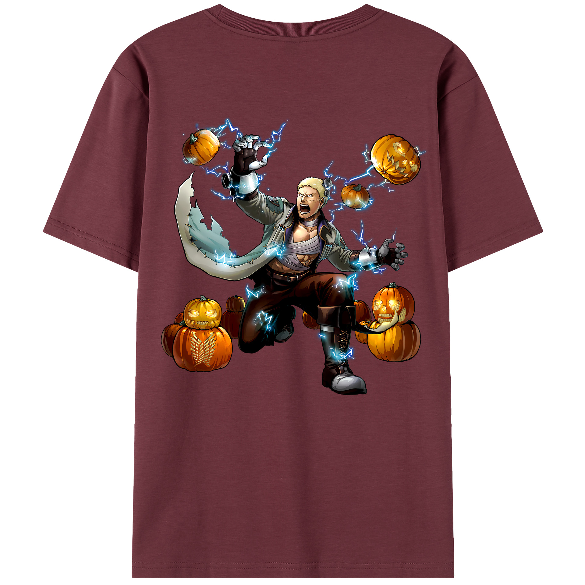 （画像用） 進撃の巨人 ライナー・ブラウン Attack on Titan Reiner Braun 綿100％半袖Tシャツ（背面プリント）